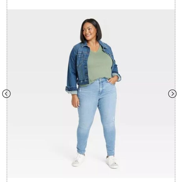 🆕👖Ava & Viv Mid-rise Destructed Skinny Jeans - Picture 1 of 4